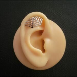 Spider web stainless steel cartilage ear piercing earrings